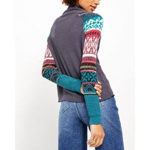 Free People Multicolor Knit Swit Long Sleeve Top